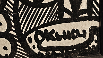 Francis Okhui signature on painting