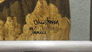James C. Christensen signature on painting