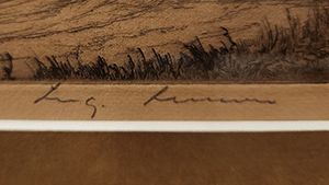 Luigi Lucioni signature on etching