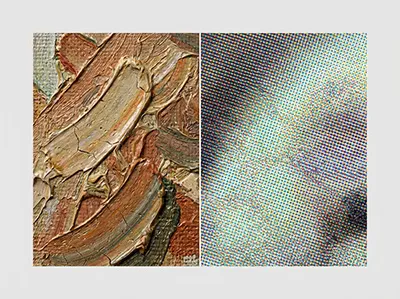 Comparison of original vs print artwork